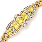 Armband antik 6,67ct gelbe Saphire und 1,52ct Diamanten