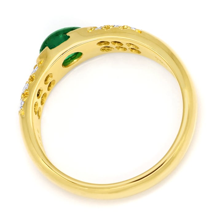 Foto 3 - Bandring mit Spitzen Smaragd, Pavee Diamanten, Gelbgold, S1558