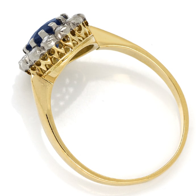 Foto 3 - Antiker Diamantring mit Diamant Rosen und blauem Saphir, S1603