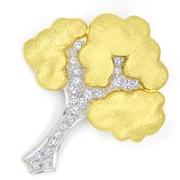zum Artikel Diamantenbrosche Baum mit 0,36ct Diamanten Bicolor Gold, S1678
