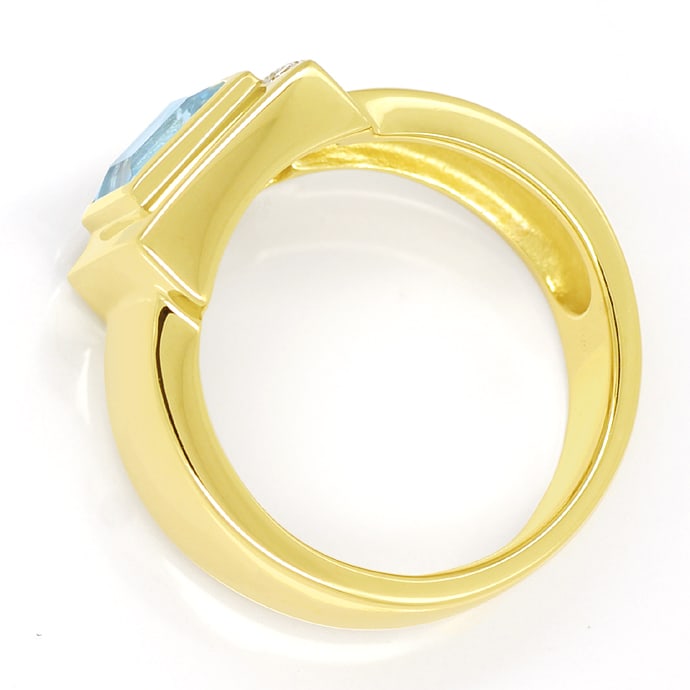 Foto 3 - Diamantring mit blauem Topas und Brillanten in Gelbgold, S1713