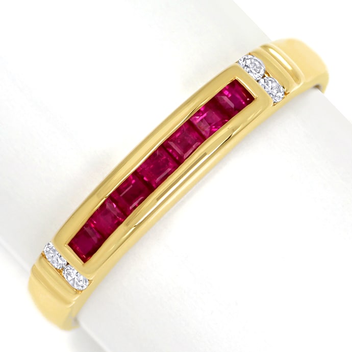 Foto 3 - TOP Rubine Diamanten Schmuckset Collier Ring Ohrstecker, S1736