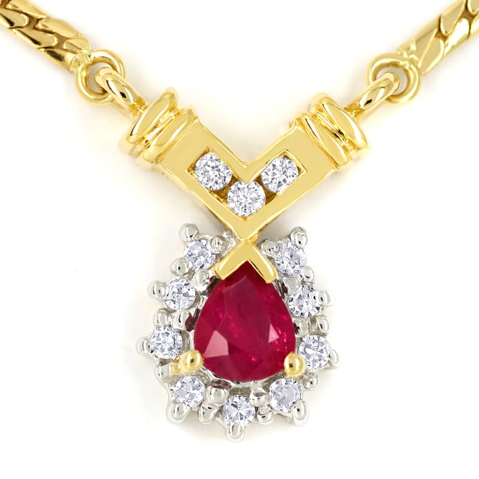 Foto 6 - TOP Rubine Diamanten Schmuckset Collier Ring Ohrstecker, S1736