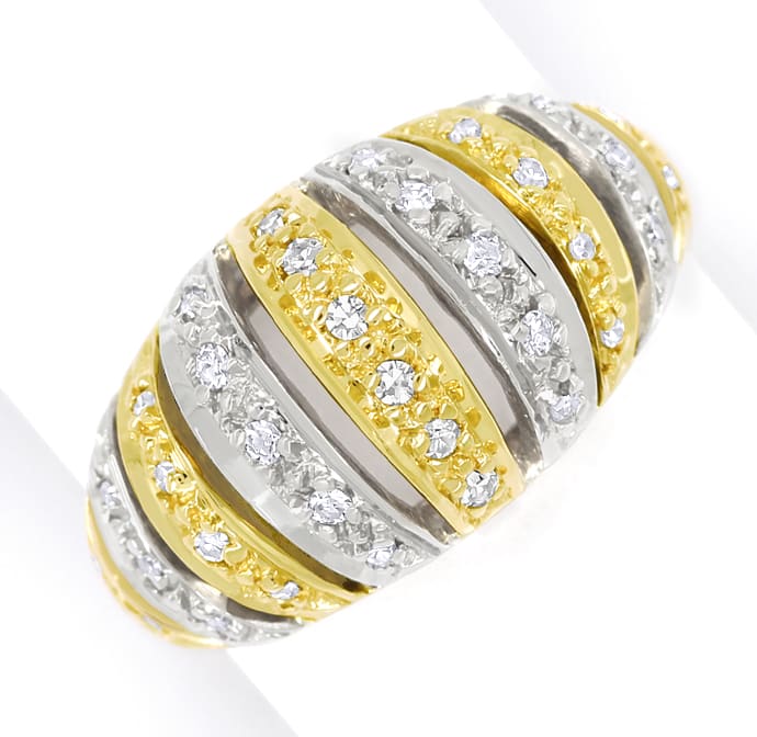 Foto 2 - Design-Bandring mit Diamanten in Gelbgold und Weißgold, S1771