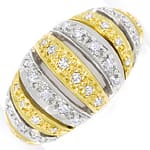 Design-Bandring mit Diamanten in Gelbgold und Weißgold