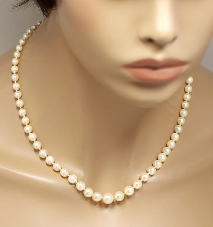 Foto 5 - Perlenkette 39cm Verlauf 14K Gelbgold Kugelschloß, S1833