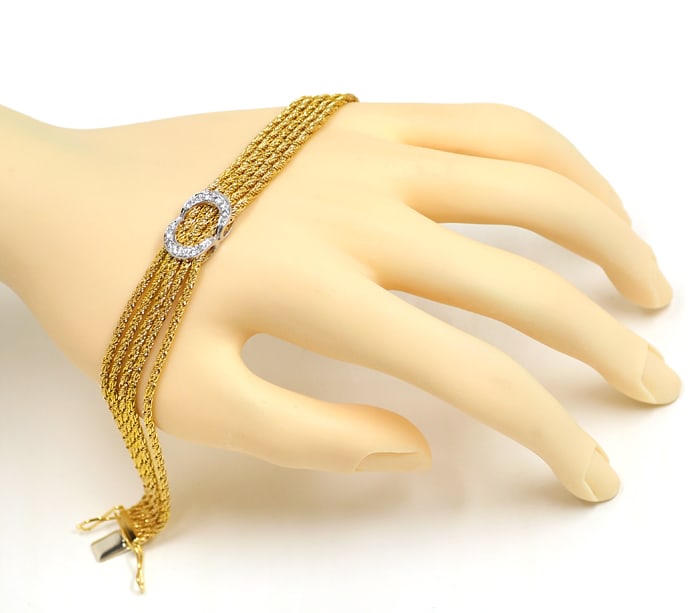 Foto 4 - Gelbgold-Armband mit Brillanten Applikation in Weißgold, S1848