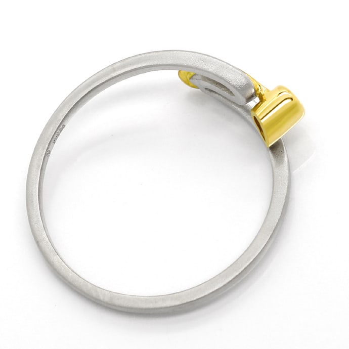 Foto 3 - Platin Gelbgold-Ring mit lupenreinem Brillant, S2050