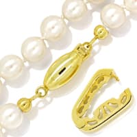 zum Artikel Lange Perlenkette mit Clip und Schloss aus Gelbgold, S2065
