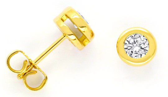 Foto 1 - Brillant-Diamantohrstecker Ohrringe 0,44ct 18K Gelbgold, S2160