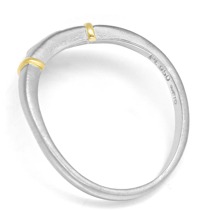 Foto 3 - Formvollendeter Designer-Gold-Platin-Ring mit Brillant, S2198