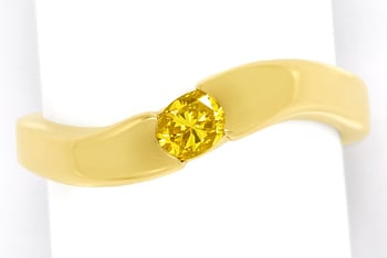 Foto 1 - Goldgelber Diamant oval 0,22ct in geschwungenem Bandring, S2242