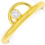Formvollendeter Designer-Ring mit Brillant 18K Gelbgold