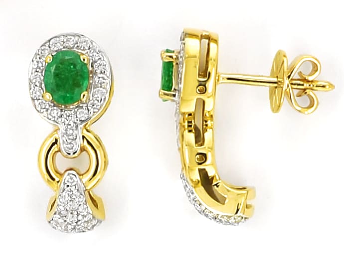 Foto 4 - Diamant Smaragd Collier Armband Ring Ohrringe, S2483