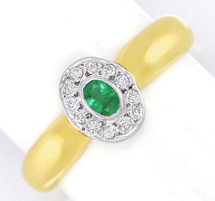 Foto 2 - Moderner Diamantring mit Smaragd in 14K Gold, S2616