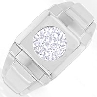 zum Artikel Einkaräter Diamant im Art Deco Weißgold-Ring, S2806