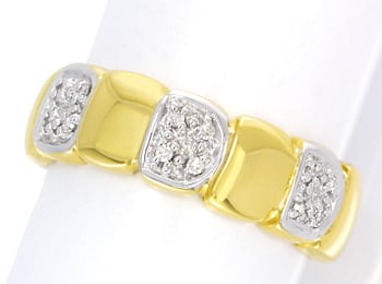 Foto 1 - Designer-Bandring mit 12 Diamanten 14K Gold, S2866