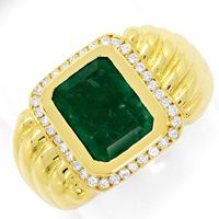 zum Artikel 3ct Top Smaragd Brillanten Gelbgold-Ring 18K, S3065