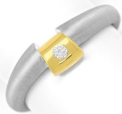 Foto 1 - Designer-Ring mit 0,045ct Brillant, Platin und Gelbgold, S3176