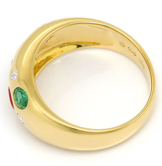 Foto 3 - Gelbgold-Bandring Diamanten Rubine Saphire Smaragde 18K, S3307