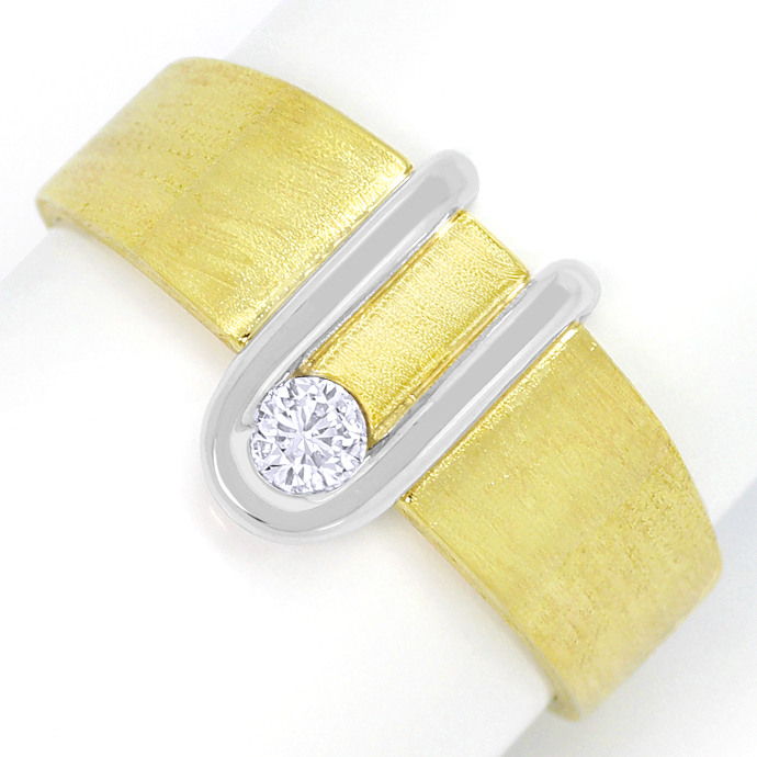Designer-Herren Ring mit 0,18ct River Brillant 14K Gold, aus Designer-Solitär-Diamantringe Brillantringe