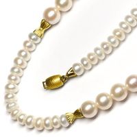 zum Artikel Perlenkette 62cm Akoya und Biwa, Gelbgold Zwischenteile, S3619