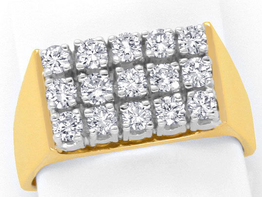 Foto 2 - Brillanten-Diamanten-Ring 0,64ct 18K Gelbgold-Weißgold, S4292