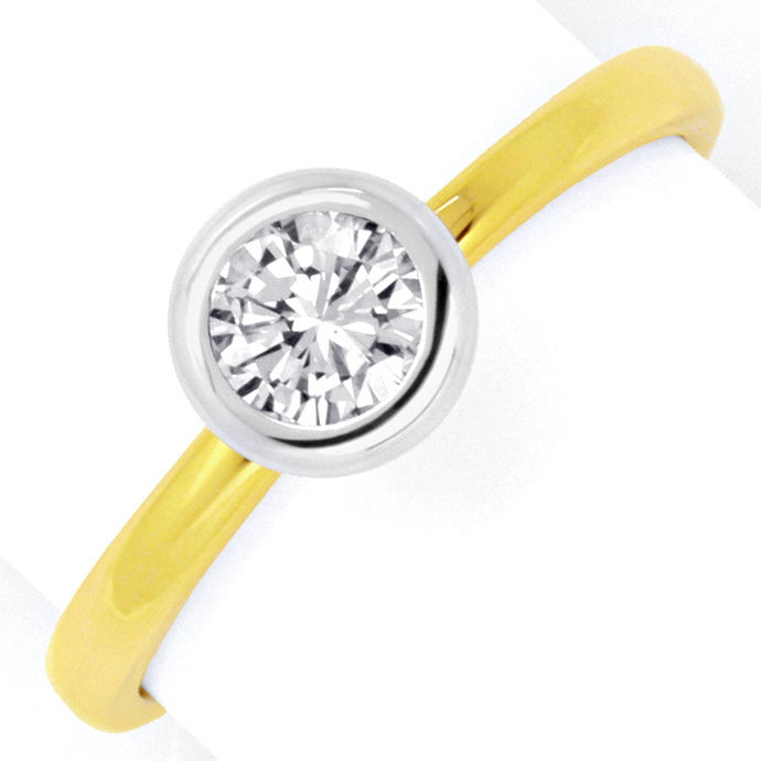 Halbkaräter Brillant-Diamant-Ring 0,53ct G VS1 Gelbgold, aus Designer-Solitär-Diamantringe Brillantringe
