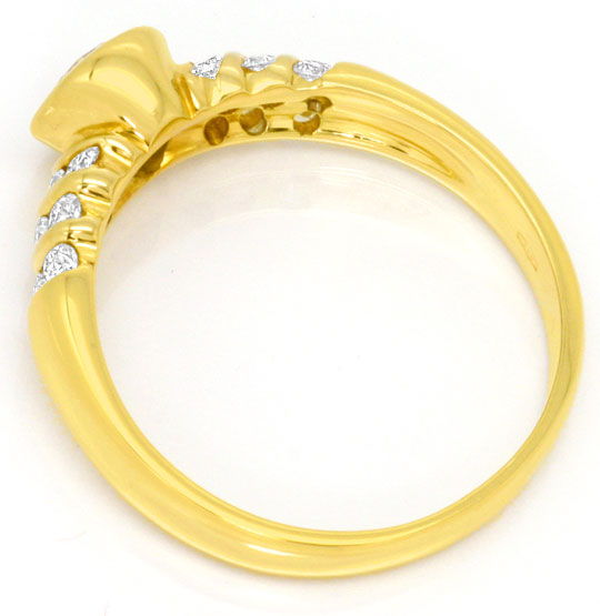 Foto 3 - Solitär-Brillant-Ring mit Ausgefasster Schiene 18K Gold, S4490