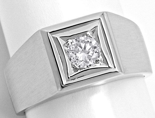 Foto 2 - Diamantherrenring 0,48ct Brillant-Solitär 14K Weißgold, S4502