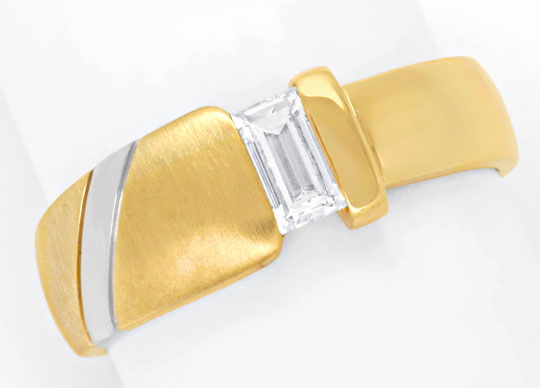 Foto 2 - Baguette Diamantring 18K Gelbgold-Weißgold, S4652