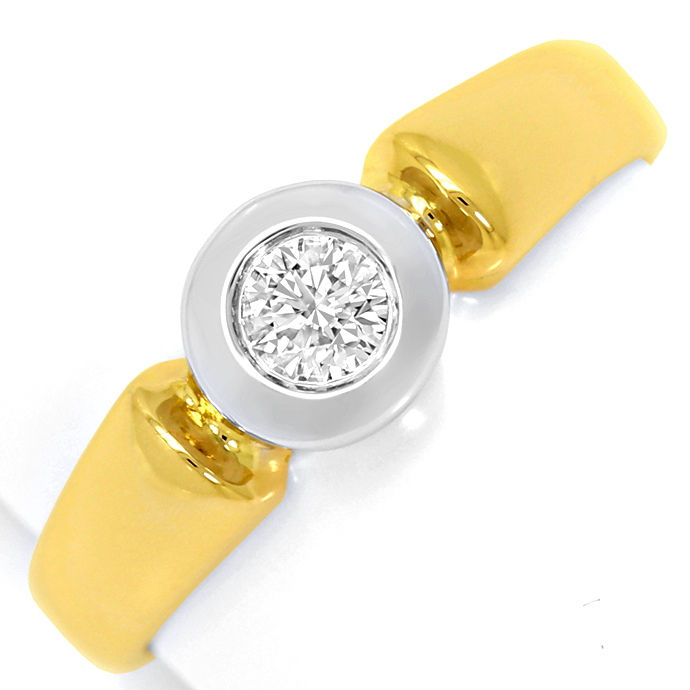Viertelkaräter Brillant-Ring 0,25ct River Lupenrein 18K, aus Designer-Solitär-Diamantringe Brillantringe