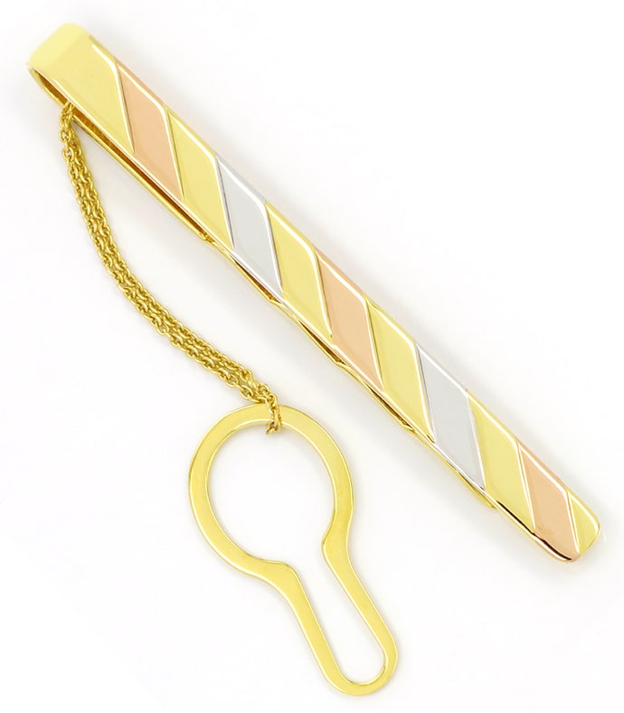 Foto 2 - Modischer Krawattenschieber dreifarbiges Gold, S5058