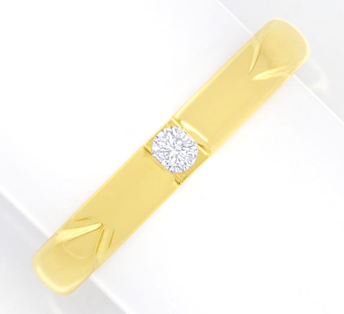 Foto 2 - Design-Ring 0,09ct Diamant massiv 14K Gelbgold, S5079