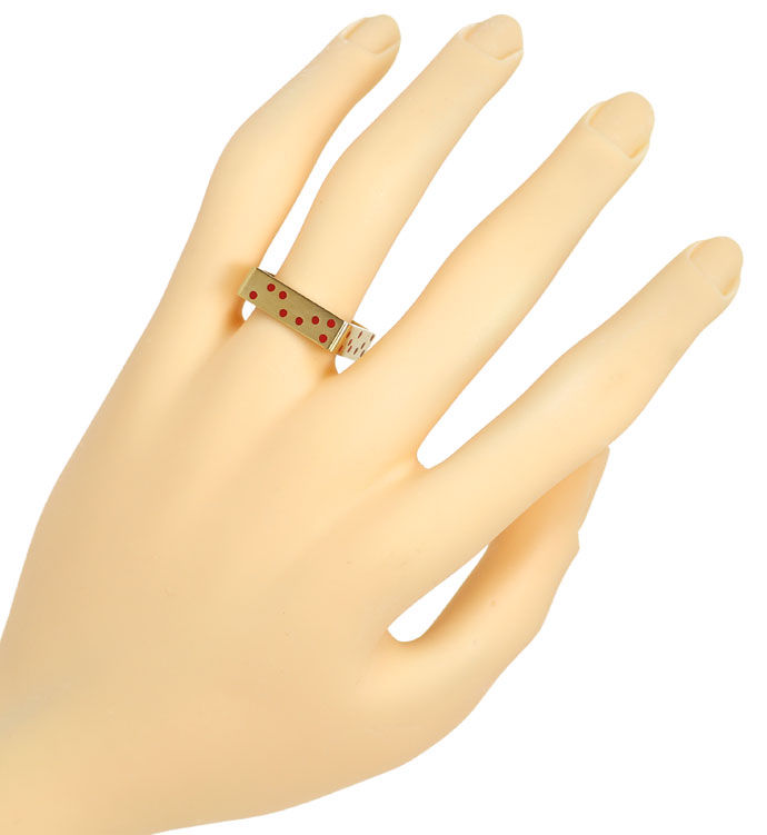 Foto 4 - Niessing Ring, innen und aussen Emaille in 18K Gelbgold, S5113