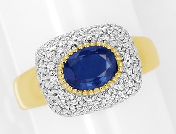 Foto 1 - Luxuriöser Brillantring blauer Spitzen Saphir, S5309