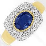 Luxuriöser Brillantring blauer Spitzen Saphir