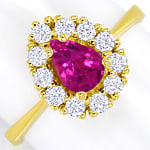 Spitzen-Qualität Rubin-Diamanten-Gelbgoldring