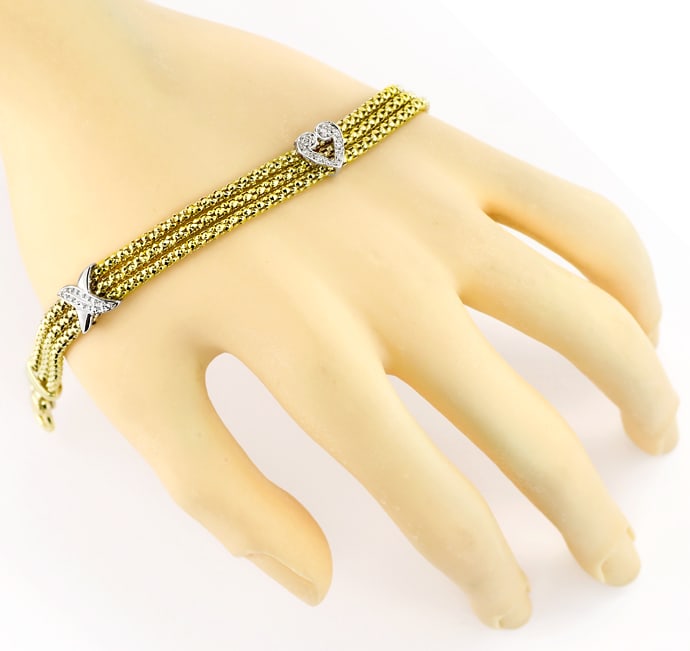 Foto 4 - Gold-Armband Diamanten-Weißgold-Applikationen, S5526