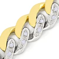 zum Artikel Flachpanzer-Goldarmband Gelb-Weiß 63 Diamanten, S5532