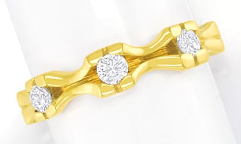 Foto 1 - Schicker Wellen-Goldring Diamanten lupenrein, S5543