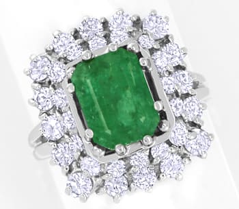 Foto 1 - Eleganter Ring 3ct Smaragd 1,78ct Diamanten, S5549
