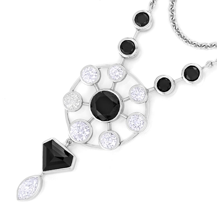 Foto 2 - Unikat-Collier 11ct Diamanten Black and White, S5574