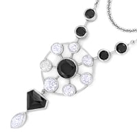 zum Artikel Unikat-Collier 11ct Diamanten Black and White, S5574