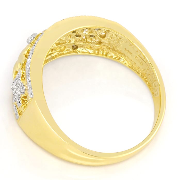 Foto 3 - Breiter Gold-Bandring Blumenmotive Diamanten, S5602