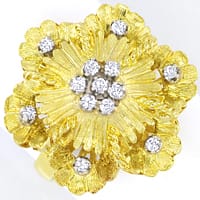 zum Artikel Ring große Blüte mit Diamanten in 18K Gold, S5605