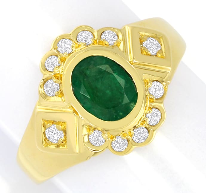 Foto 2 - Exquisiter Smaragd Goldring mit Brillanten, S5631