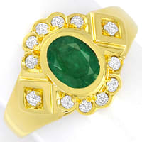 zum Artikel Exquisiter Smaragd Goldring mit Brillanten, S5631