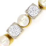 ArtDeco Armband 1,93ct Diamanten und 5 Perlen