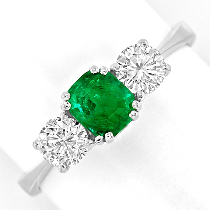 Foto 2 - 1A-Smaragd im Diamanten-Platinring Handarbeit, S5652